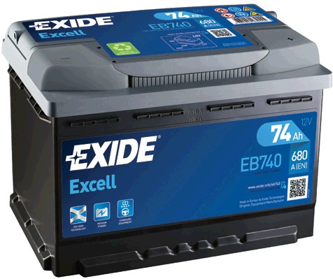 Autobatéria EXIDE Excell 74Ah, 12V, EB740 (EB740)